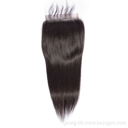 Wholesale Unprocessed Weave Closures, Raw Indian Virgin Hair 5x5 Lace Closure With Baby Hair